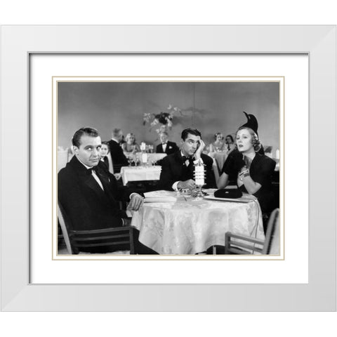 Cary Grant White Modern Wood Framed Art Print with Double Matting by Hollywood Photo Archive