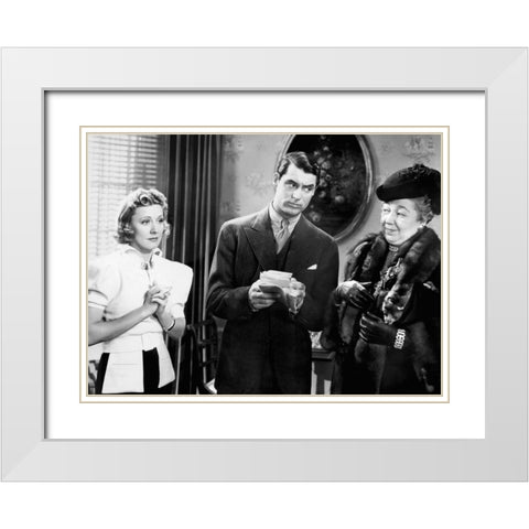 Cary Grant White Modern Wood Framed Art Print with Double Matting by Hollywood Photo Archive