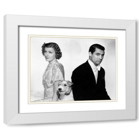 Cary Grant White Modern Wood Framed Art Print with Double Matting by Hollywood Photo Archive
