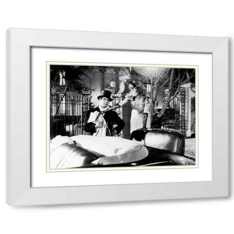 Cary Grant White Modern Wood Framed Art Print with Double Matting by Hollywood Photo Archive