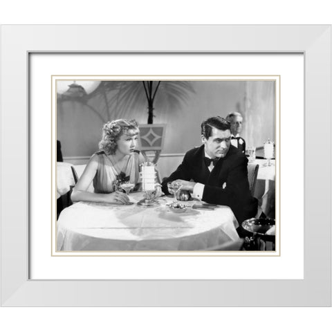 Cary Grant White Modern Wood Framed Art Print with Double Matting by Hollywood Photo Archive