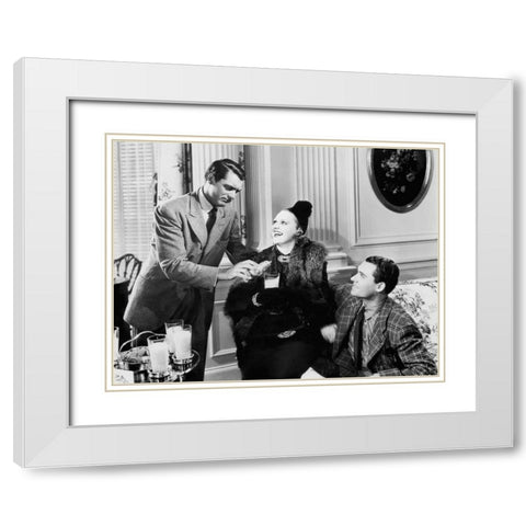 Cary Grant White Modern Wood Framed Art Print with Double Matting by Hollywood Photo Archive