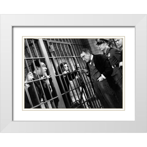 Cary Grant - Bringing Up Baby White Modern Wood Framed Art Print with Double Matting by Hollywood Photo Archive