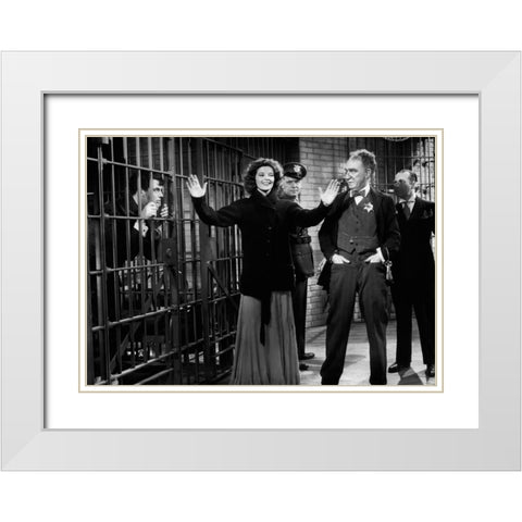 Cary Grant - Bringing Up Baby White Modern Wood Framed Art Print with Double Matting by Hollywood Photo Archive