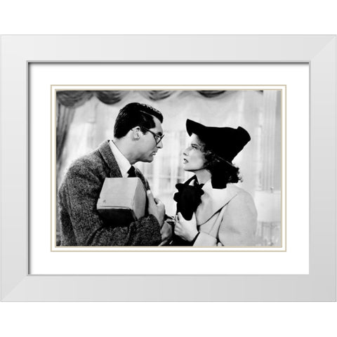Cary Grant - Bringing Up Baby White Modern Wood Framed Art Print with Double Matting by Hollywood Photo Archive