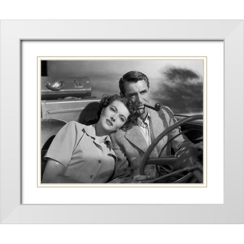 Cary Grant White Modern Wood Framed Art Print with Double Matting by Hollywood Photo Archive