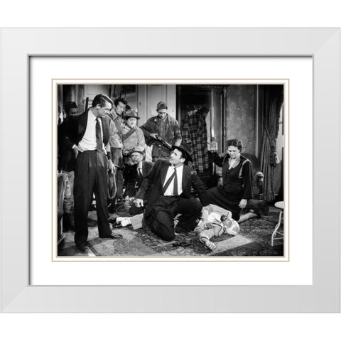 Cary Grant White Modern Wood Framed Art Print with Double Matting by Hollywood Photo Archive