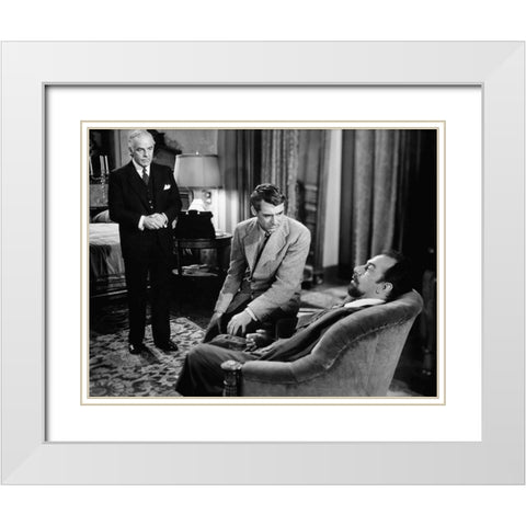 Cary Grant White Modern Wood Framed Art Print with Double Matting by Hollywood Photo Archive