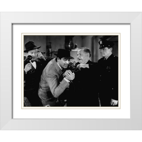 Cary Grant - His Girl Friday White Modern Wood Framed Art Print with Double Matting by Hollywood Photo Archive