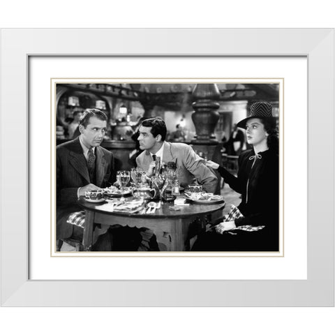 Cary Grant - His Girl Friday White Modern Wood Framed Art Print with Double Matting by Hollywood Photo Archive