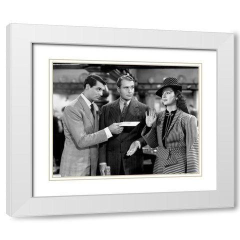 Cary Grant - His Girl Friday White Modern Wood Framed Art Print with Double Matting by Hollywood Photo Archive