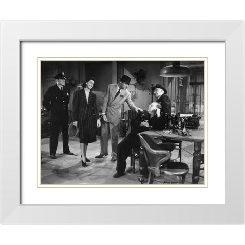 Cary Grant - His Girl Friday White Modern Wood Framed Art Print with Double Matting by Hollywood Photo Archive