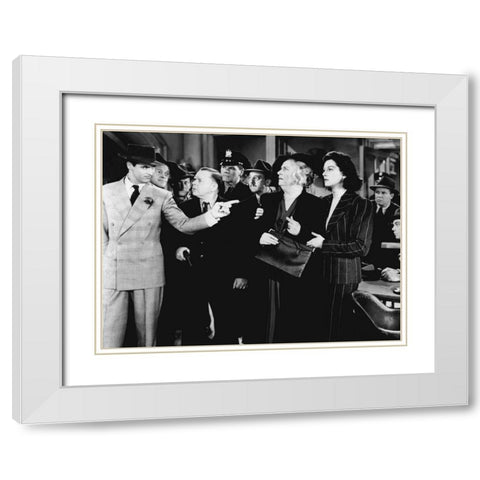Cary Grant - His Girl Friday White Modern Wood Framed Art Print with Double Matting by Hollywood Photo Archive