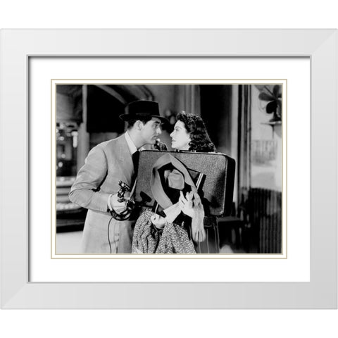 Cary Grant - His Girl Friday White Modern Wood Framed Art Print with Double Matting by Hollywood Photo Archive