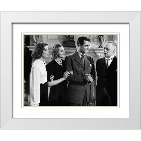 Cary Grant White Modern Wood Framed Art Print with Double Matting by Hollywood Photo Archive