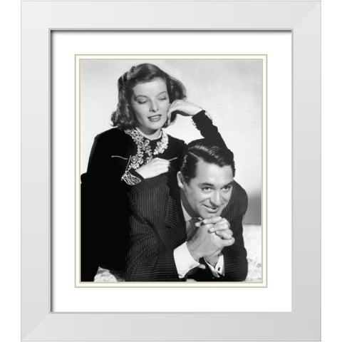 Cary Grant White Modern Wood Framed Art Print with Double Matting by Hollywood Photo Archive