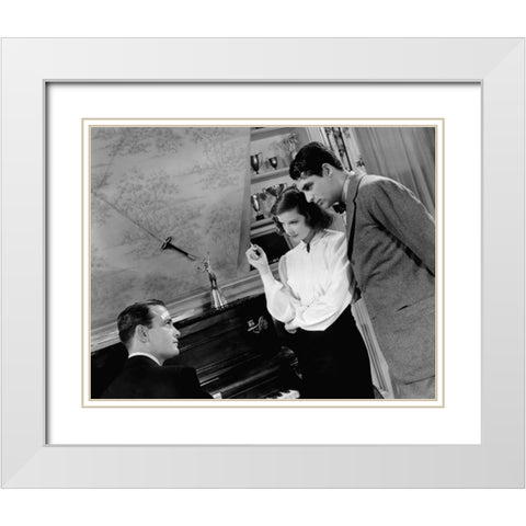 Cary Grant White Modern Wood Framed Art Print with Double Matting by Hollywood Photo Archive