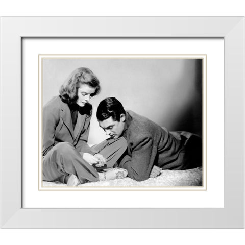Cary Grant White Modern Wood Framed Art Print with Double Matting by Hollywood Photo Archive