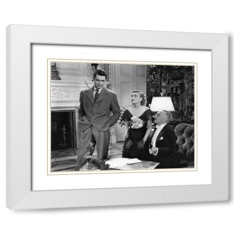 Cary Grant White Modern Wood Framed Art Print with Double Matting by Hollywood Photo Archive