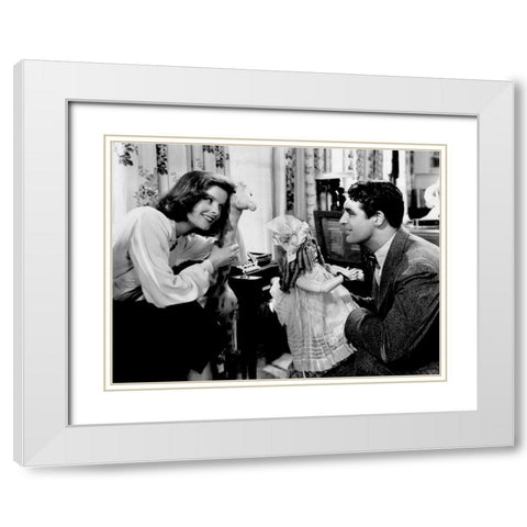 Cary Grant White Modern Wood Framed Art Print with Double Matting by Hollywood Photo Archive