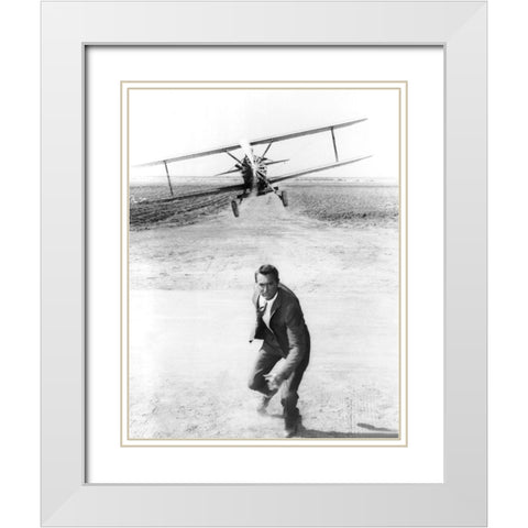 Cary Grant - North By Northwest White Modern Wood Framed Art Print with Double Matting by Hollywood Photo Archive