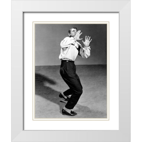 Cary Grant - North By Northwest White Modern Wood Framed Art Print with Double Matting by Hollywood Photo Archive