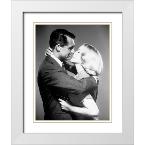 Cary Grant - North By Northwest White Modern Wood Framed Art Print with Double Matting by Hollywood Photo Archive
