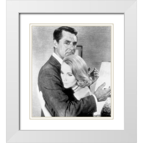Cary Grant - North By Northwest White Modern Wood Framed Art Print with Double Matting by Hollywood Photo Archive