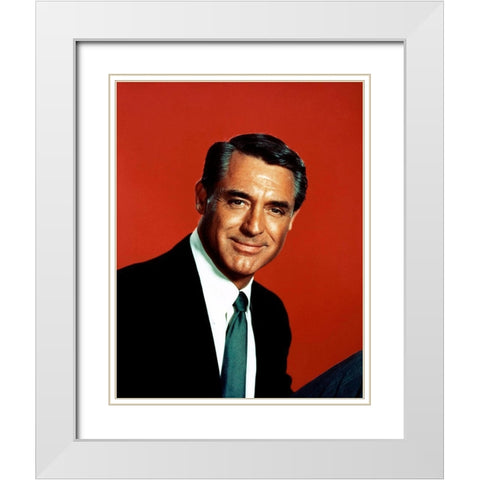 Cary Grant - North By Northwest White Modern Wood Framed Art Print with Double Matting by Hollywood Photo Archive