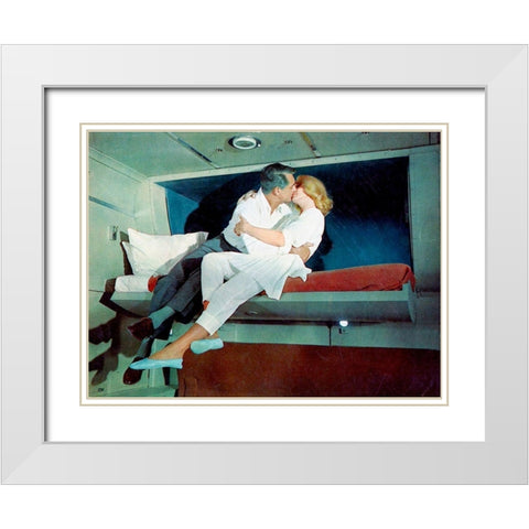 Cary Grant - North By Northwest White Modern Wood Framed Art Print with Double Matting by Hollywood Photo Archive