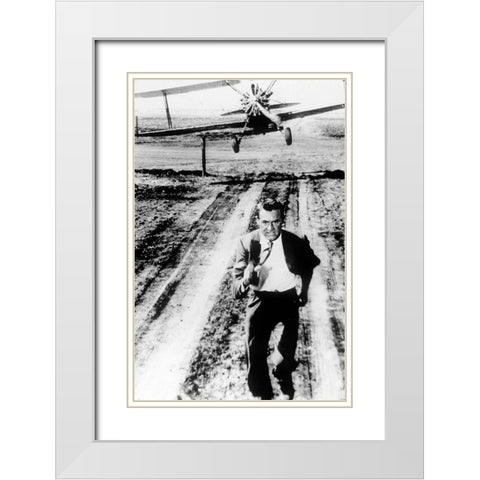 Cary Grant - North By Northwest White Modern Wood Framed Art Print with Double Matting by Hollywood Photo Archive