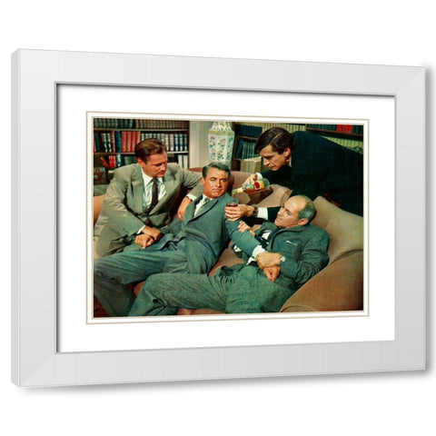Cary Grant - North By Northwest White Modern Wood Framed Art Print with Double Matting by Hollywood Photo Archive