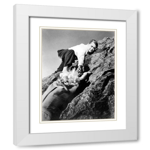 Cary Grant - North By Northwest White Modern Wood Framed Art Print with Double Matting by Hollywood Photo Archive