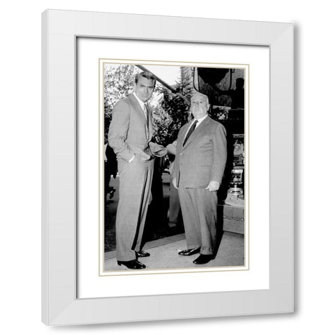 Cary Grant - North By Northwest White Modern Wood Framed Art Print with Double Matting by Hollywood Photo Archive