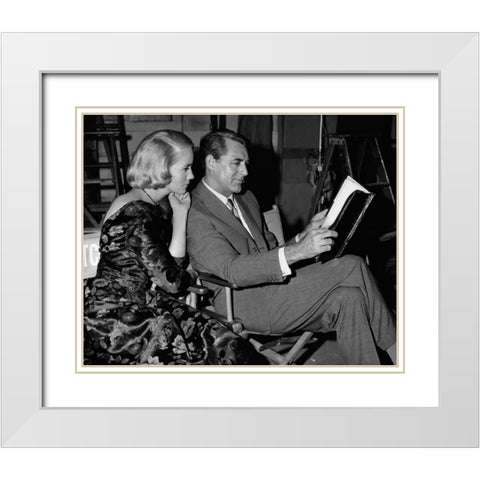Cary Grant - North By Northwest White Modern Wood Framed Art Print with Double Matting by Hollywood Photo Archive
