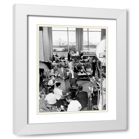 Cary Grant - North By Northwest White Modern Wood Framed Art Print with Double Matting by Hollywood Photo Archive