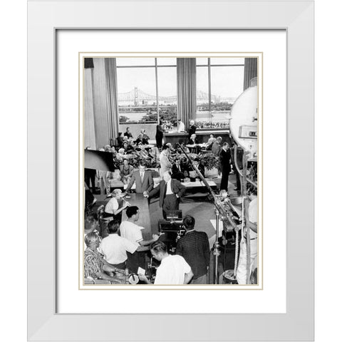 Cary Grant - North By Northwest White Modern Wood Framed Art Print with Double Matting by Hollywood Photo Archive