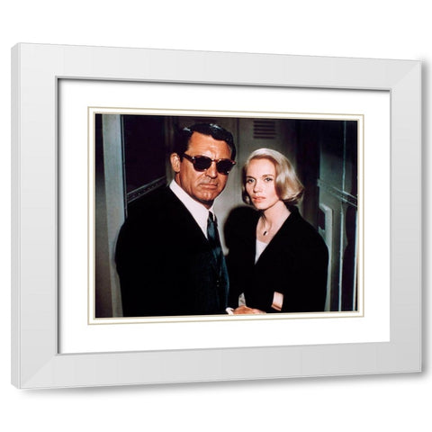 Cary Grant - North By Northwest White Modern Wood Framed Art Print with Double Matting by Hollywood Photo Archive