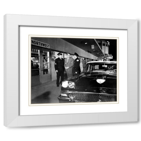 Cary Grant - North By Northwest White Modern Wood Framed Art Print with Double Matting by Hollywood Photo Archive