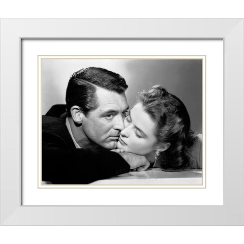 Cary Grant White Modern Wood Framed Art Print with Double Matting by Hollywood Photo Archive