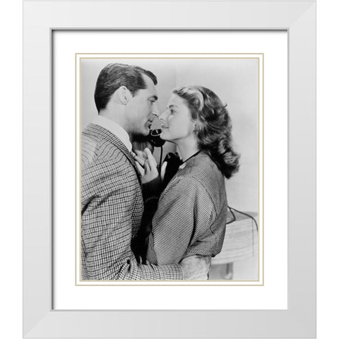 Cary Grant White Modern Wood Framed Art Print with Double Matting by Hollywood Photo Archive