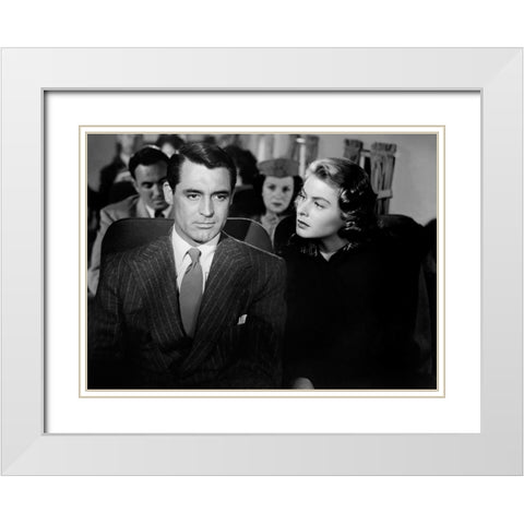 Cary Grant White Modern Wood Framed Art Print with Double Matting by Hollywood Photo Archive