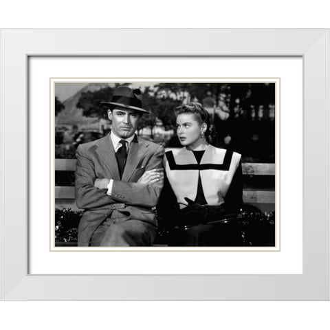 Cary Grant White Modern Wood Framed Art Print with Double Matting by Hollywood Photo Archive