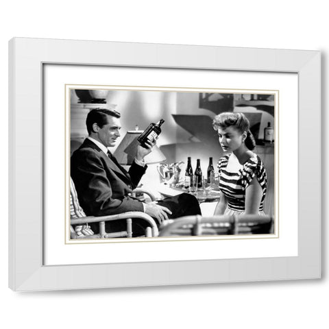 Cary Grant White Modern Wood Framed Art Print with Double Matting by Hollywood Photo Archive