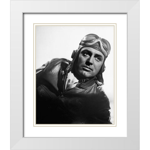 Cary Grant White Modern Wood Framed Art Print with Double Matting by Hollywood Photo Archive