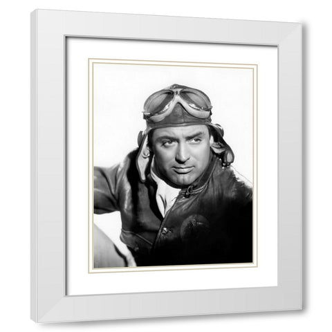 Cary Grant White Modern Wood Framed Art Print with Double Matting by Hollywood Photo Archive