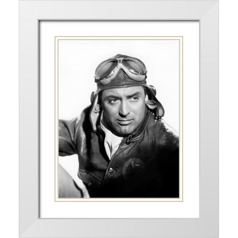 Cary Grant White Modern Wood Framed Art Print with Double Matting by Hollywood Photo Archive