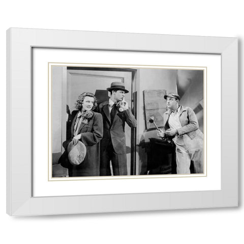 Cary Grant White Modern Wood Framed Art Print with Double Matting by Hollywood Photo Archive