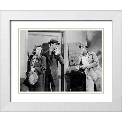 Cary Grant White Modern Wood Framed Art Print with Double Matting by Hollywood Photo Archive