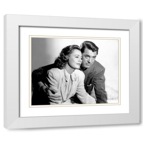 Cary Grant White Modern Wood Framed Art Print with Double Matting by Hollywood Photo Archive